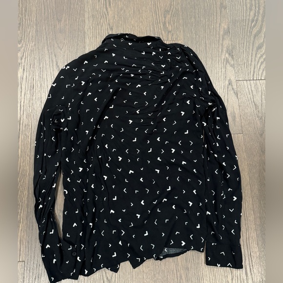 Allsaints Vintage Lightweight Geometric Long Sleeve Shirt Black - Picture 1 of 5